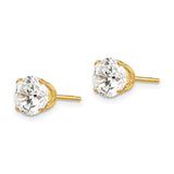 14k 6.5mm Round CZ Stud Earrings
