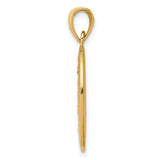 14k Polished and Satin Solid Miraculous Medal Oval Pendant