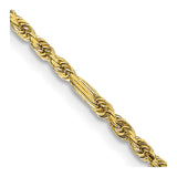14K 22 inch  1.8mm Diamond-cut Milano Rope with Lobster Clasp Chain