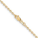 14K 20 inch 2mm Round Open Link Cable with Lobster Clasp Chain