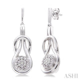 1/50 Ctw Round Cut Diamond Fashion Earrings in Sterling Silver