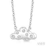 1/20 Ctw Cloud Round Cut Diamond Petite Fashion Pendant With Chain in 10K White Gold