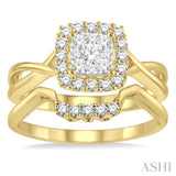 1/2 Ctw Diamond Lovebright Wedding Set with 1/2 Ctw Engagement Ring and 1/20 Ctw Wedding Band in 14K Yellow and White Gold