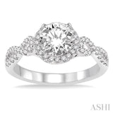 1/3 Ctw Diamond Semi-Mount Engagement Ring in 14K White Gold