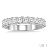 1 1/5 Ctw Princess Cut Diamond Matching Wedding Band in 14K White Gold
