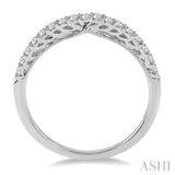 1/4 Ctw Round Cut Diamond Wedding Band in 14K White Gold