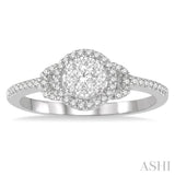 1/3 Ctw Lovebright Round Cut Diamond Engagement Ring in 14K White Gold