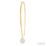 1/3 Ctw Round Dangler Lovebright Diamond Earring in 14K Yellow and White Gold