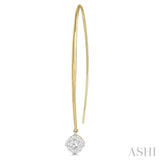 1/3 Ctw Cushion Shape Lovebright Round Cut Diamond Earring in 14K Yellow & White Gold