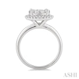 1/2 Ctw Lovebright Round Cut Diamond Engagement Ring in 14K White Gold