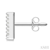 1/10 Ctw Initial 'V' Single Cut Diamond Earrings in 10K White Gold