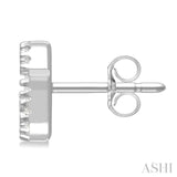 1/8 Ctw Initial 'G' Single Cut Diamond Earrings in 10K White Gold