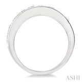 1 Ctw Channel Set Round Cut Diamond Wedding Band in 14K White Gold