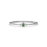 Love Knot Emerald and Diamond Bangle Bracelet