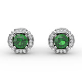 Vintage Channel Setting Stud Earrings 