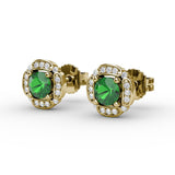 Vintage Channel Setting Stud Earrings 