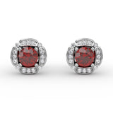Vintage Channel Setting Stud Earrings 