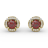 Vintage Channel Setting Stud Earrings 