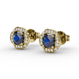 Vintage Channel Setting Stud Earrings 
