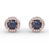 Vintage Channel Setting Stud Earrings 