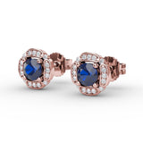 Vintage Channel Setting Stud Earrings 