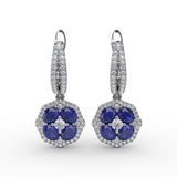 Steal The Spotlight Sapphire and Diamond Cluster Drop Earrings