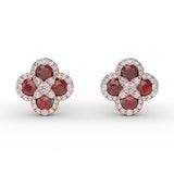 Endless Bliss Ruby and Diamond Cluster Studs