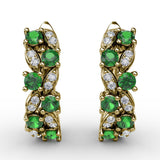 Clustered Emerald and Diamond Earrings