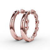 Precious Ruby and Diamond Hoop Earrings