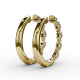 Precious Sapphire and Diamond Hoop Earrings 