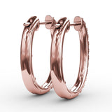 Alternaing Ruby and Diamond Hoop Earrings 