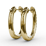 Alternaing Sapphire and Diamond Hoop Earrings 