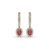 Dazzling Ruby and Diamond Drop Earrings