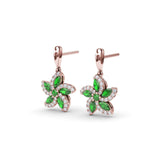 Emerald and Diamond Catalina Drop Earrings