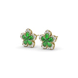 Magnolia Emerald and Diamond Earrings