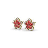 Magnolia Ruby and Diamond Earrings