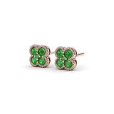 Magnolia Milgrain Emerald Earrings