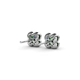 Magnolia Milgrain Emerald Earrings
