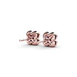 Magnolia Milgrain Ruby Earrings