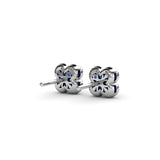 Magnolia Milgrain Sapphire Earrings