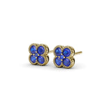 Magnolia Milgrain Sapphire Earrings