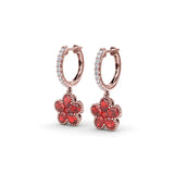 Magnolia Ruby Huggie Hoops