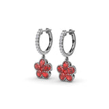 Magnolia Ruby Huggie Hoops