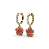 Magnolia Ruby Huggie Hoops