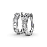 Bar-Set Baguette Diamond Hoops