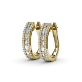 Bar-Set Baguette Diamond Hoops