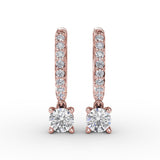 Single Diamond Drop Earrings