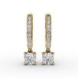 Single Diamond Drop Earrings