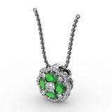 Love in Bloom Emerald and Diamond Pendant 
