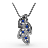 Glam Galore Sapphire and Diamond Leaf Pendant